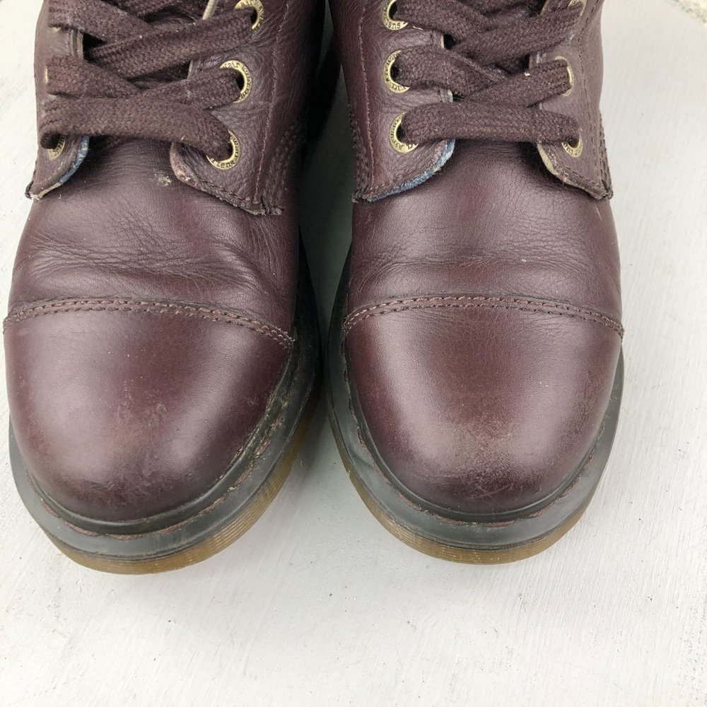 Dr. Martens Women's Size 8 Aimilie Burgundy Purple Leather Lace-Up Boots - Picture 6 of 13